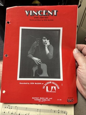 H 1972 Rock Sheet Music DON McLEAN  Vincent 