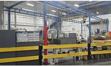 Gorbel 1 Ton Freestanding Workstation Crane 19.5' Span x 44' Runway CM 1T Hoist