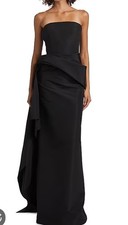 Oscar De La Renta Gown Strapless Sz 4 Black $9350