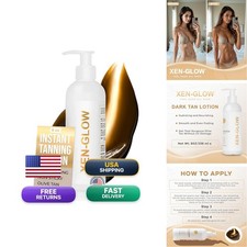 XEN-GLOW Dark Self Tanning Lotion Face  Body - Hydrating Sunless - 8 Fl Oz