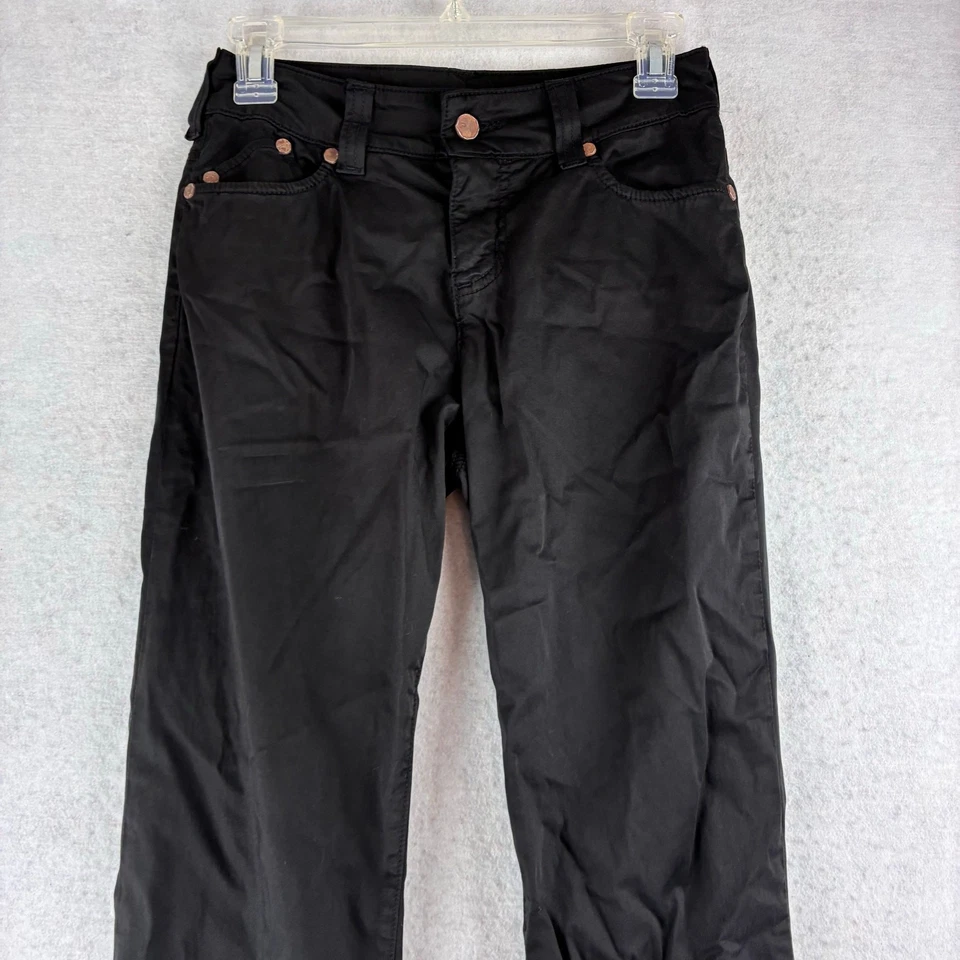 Pantalones de algodón negros de moda de lujo color puro botones de moneda de cobre carrera gótica W 26 Foto 3 de 4