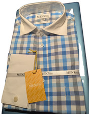 MENZ GGG Gold Series 16/16.5, 36/27 check multicolor dress shirt NWT