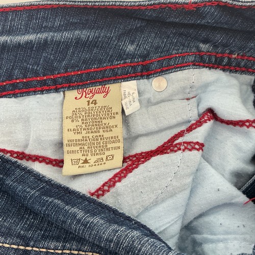 Short bermuda jean femme Royalty taille 14 poches denim bleu **manque 1 bouton** - Photo 6 sur 9