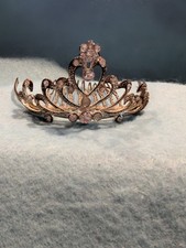 Small Tiara Silver Tone Crystals With Comb