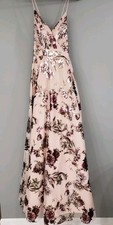 NEW Dress Pink Floral Maxi Tulle Ballgown Prom Gown Party Carrie Bradshaw Boho