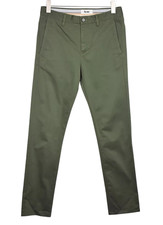ACNE Roc Satin Trousers Men's EU 46 Chino Stretch Green Tapered Leg Zip