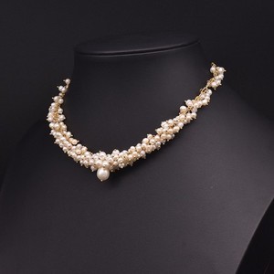 Authentic Baroque Pearl Necklace 18K Gold Plated Retro Beaded Wedding Water Droplets Style