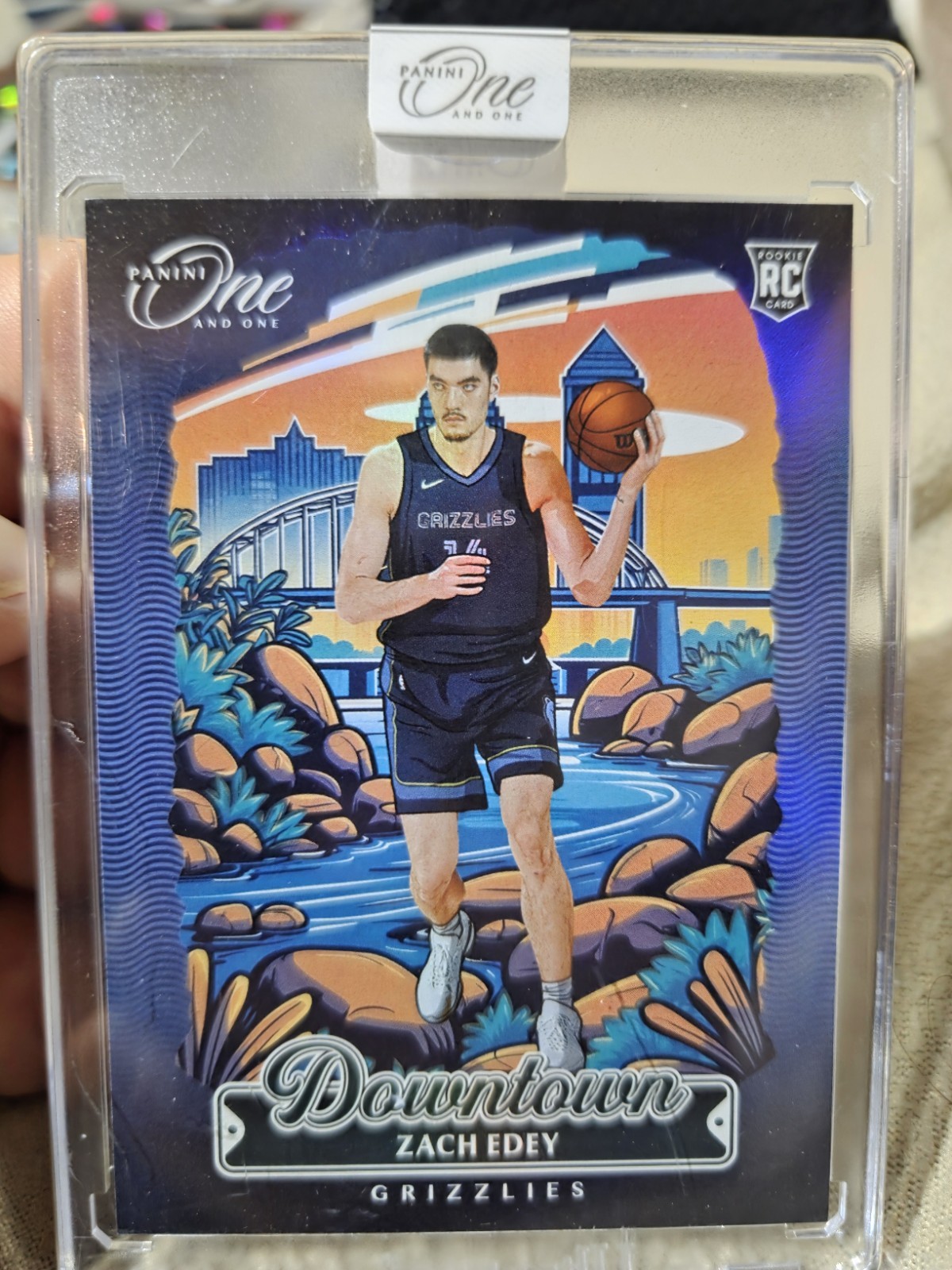 2024-25 Panini One And One Zach Edey ROOKIE DOWNTOWN CASE HIT Grizzlies SSP 🔥