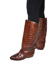 YESSICA 80er VINTAGE STIEFEL WEITSCHAFT SCHLANGE SLOUCH BOHO ETHNO 39 #S7-B#