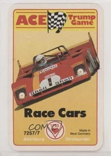 1986 Ace Trumps Race Cars Ace Trump Game Rules Card