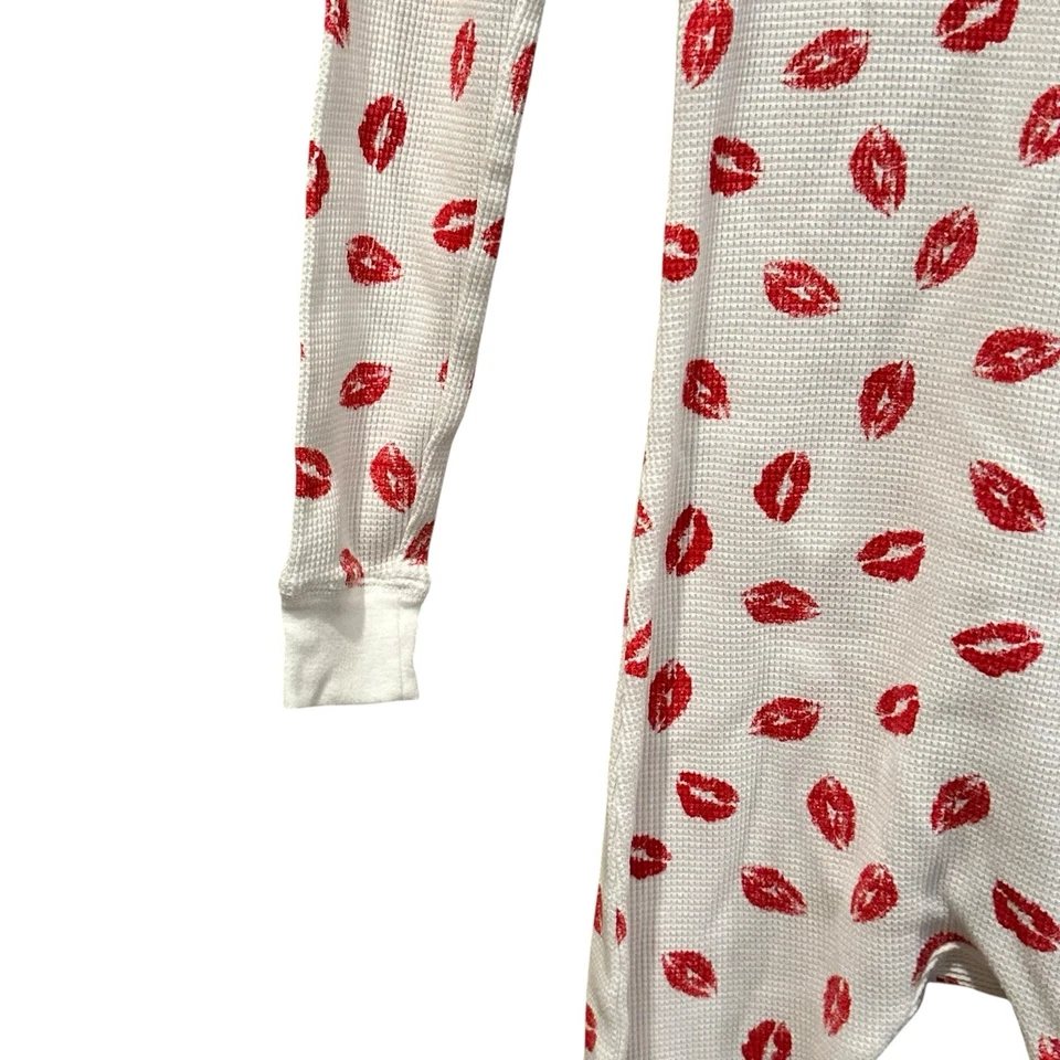 ROSA Victoria’s Secret "Kiss This" Branco Vermelho Térmico Peça Única Feminina Tamanho XS - Imagem 3 de 4