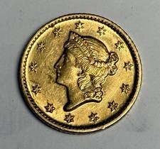 AU 1849-O Liberty Head Gold Dollar, Lustrous Almost Uncirculated U.S. Type $1