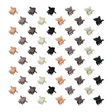 50 Pack Mini Butterfly Hair Clips Small 1 Count Pack of 50 , Matte 5 colors