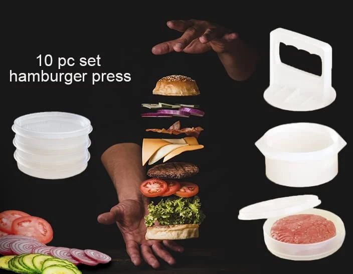 Hamburger Press Patty Maker Freezer Containers - All In One Convenient Package - - Image 4 of 4