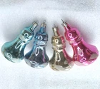 4 Vintage Silver Glass Christmas Ornaments Xmas Tree Antique USSR Decor Bells