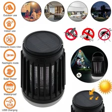 Solar Bug Zapper Lamp - Waterproof Insect Trap for Home & Outdoor Use, Orange