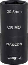 DAKCOS 1/2-inch Drive 20.5 x 21.5 mm Impact Lug Nut Flip Socket, CR-MO