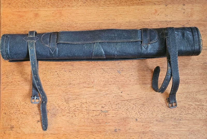 Antique Music sheet leather scroll foldable bag carry case