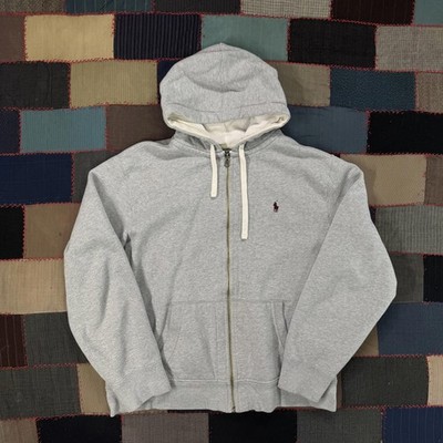 Vintage 2000s Polo Ralph Lauren Full Zip Hoodie Gray Vetements Fit XL Tall