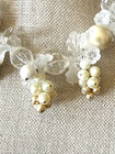 Vintage Necklace Floral shaped Beads Lucite with Cream & White Pearls- 10" — photo 4