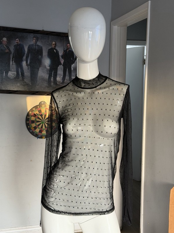 Reformation Sheer Polka Dot Mesh Too Size Unknown