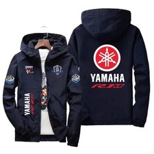 Yamaha Racing Windbreaker Jacket Hooded Motorcycle Casual Coat Mens S-7XL