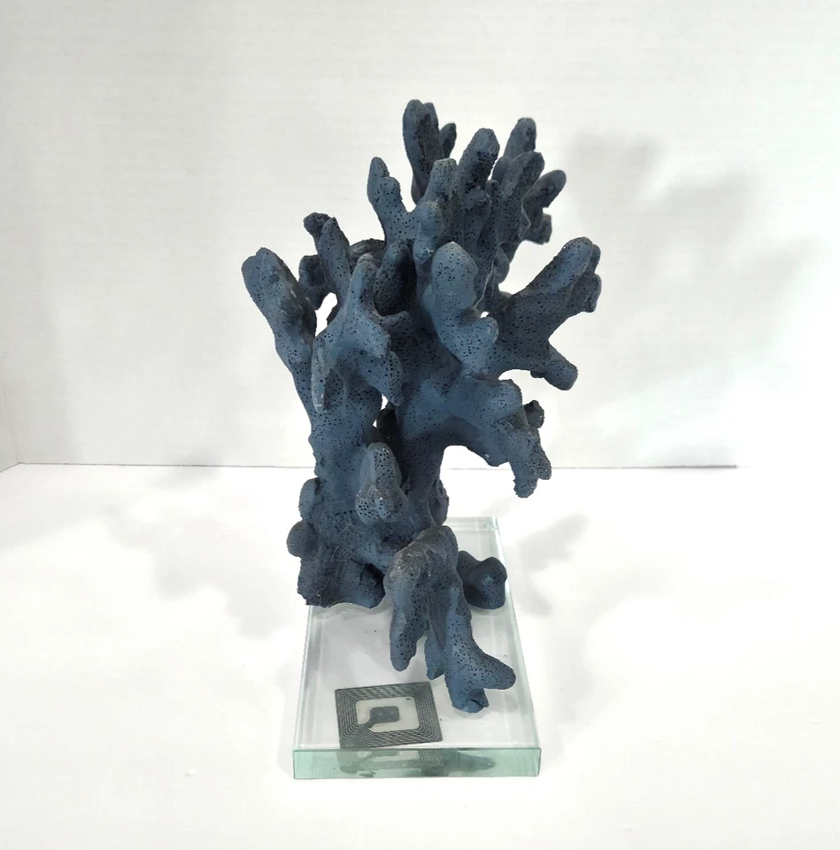 Escultura de coral costero sobre base de acrílico imitación coral marino decoración del hogar acento 9" Foto 3 de 4