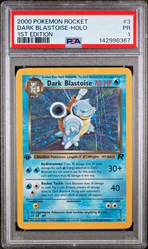 1ST EDITION PSA 1 2000 Team Rocket Dark Blastoise 3/82 Holo Foil Rare Pokemon