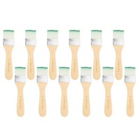 12Er Pinselset, 5,9 Cm Nylonborsten Flachpinsel, Nr. 6 GrüN/Weiß FüR KüNstler
