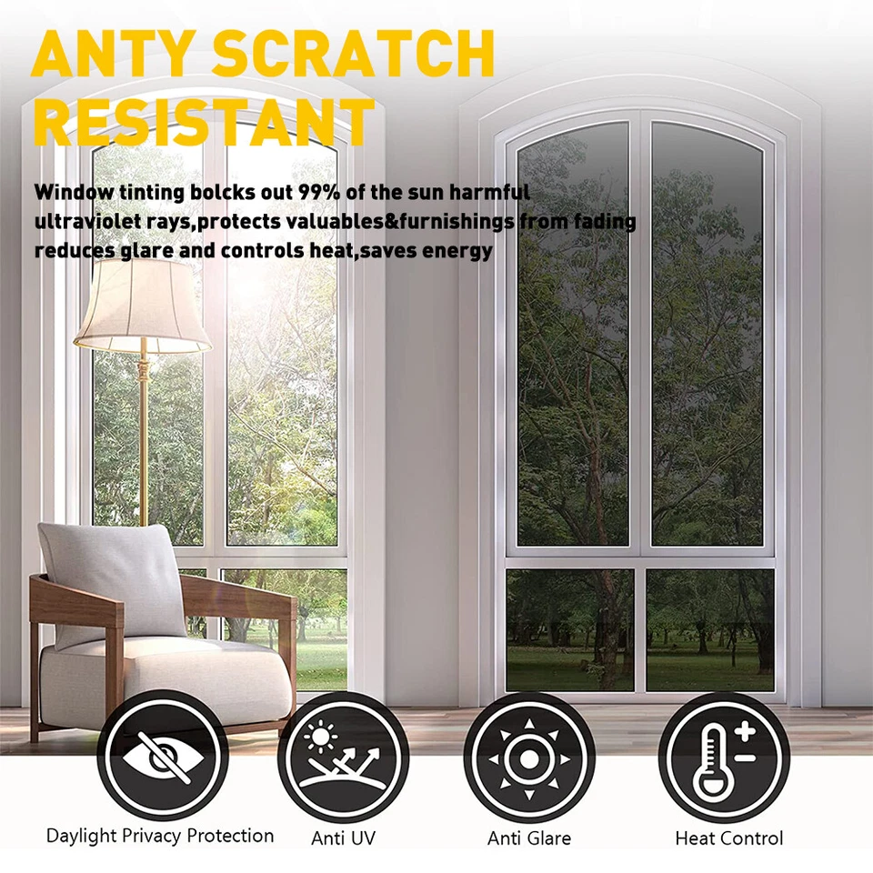 20"in x Window Tint 10Ft One Mirror Way UV Privacy Heat Car Home Office 35% - Image 3 of 4