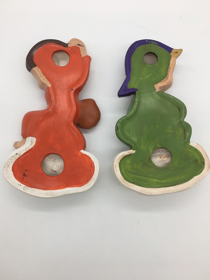 Vintage Two Kids' Baseball Player Ceramic Wall Hangings D7 eBay