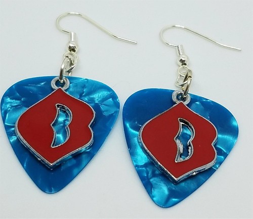 Red Lip Charms Guitar Pick Earrings - Pick Your Color - Picture 10 of 19