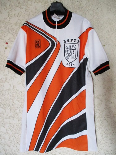 Maillot cycliste A.S.P.T.T AGEN vintage La Poste années 80