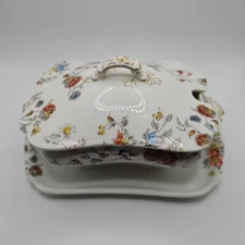 Antique Haviland Limoges H & Co L Soup Tureen with Lid Attached Plate Gravy Boat