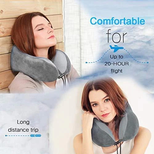 Travel Pillow, Best Memory Foam Neck Pillow Head Support Soft Pillow for