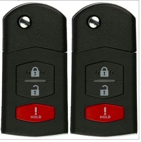 X2 3Btn LLAVE ABATIBLE REMOTA PARA MAZDA 2 3 5 6 CX7 CX9 MX5 RX8 05-14 NUEVO sin cortar Foto 2 de 4