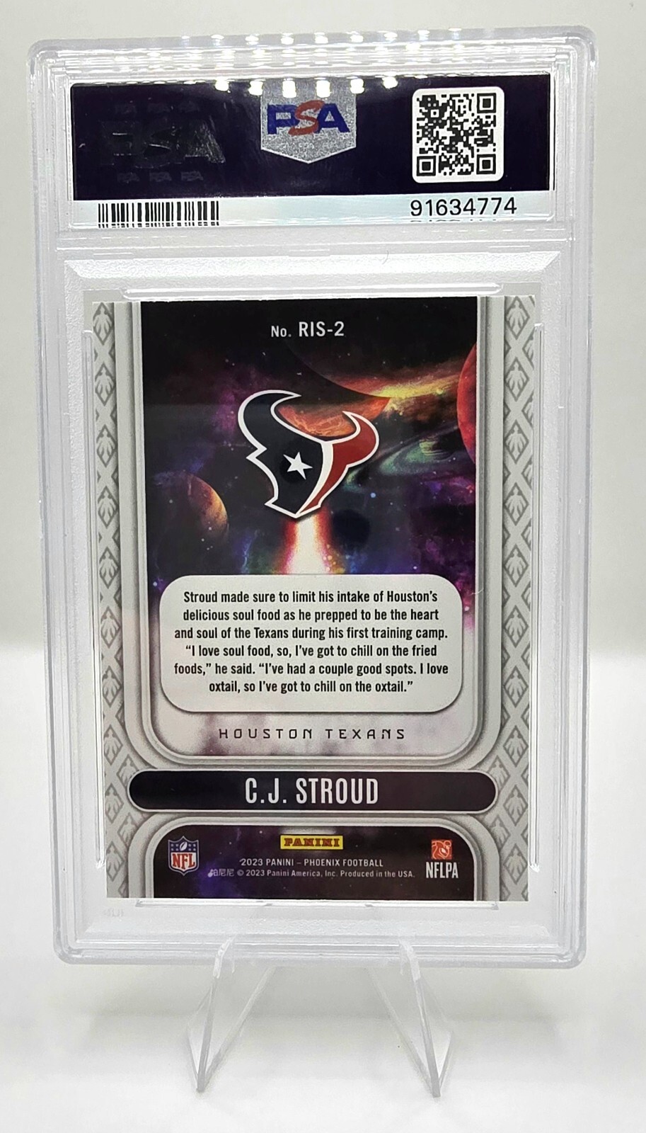 2023 Panini Phoenix CJ Stroud Rookie Rising Silver Holo- PSA 10 - Texans view 2