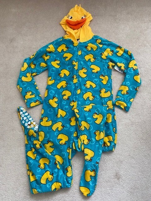 Womens Joe Boxer One Piece Duck Hooded Footie Footed  NWT