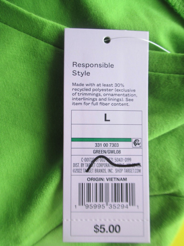 Women's Green Size LARGE Short Sleeve VNeck Cropped TShirt Wild