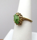 10K Yellow Gold Jade Solitaire Ring Size 6.75-7 [R224] — photo 2
