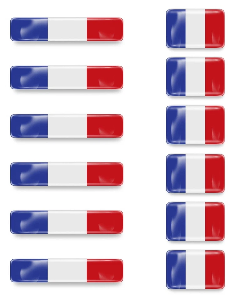 12x 3D Gel Aufkleber Frankreich France Flagge Fahne Flag Stickers Auto Motorrad - Bild 1 von 2