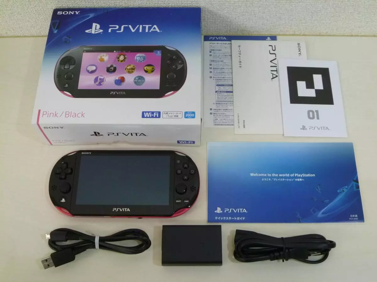 PS Playstation vita Wi-Fi model PINK BLACK PCH-2000 ZA15 Japan game F/S