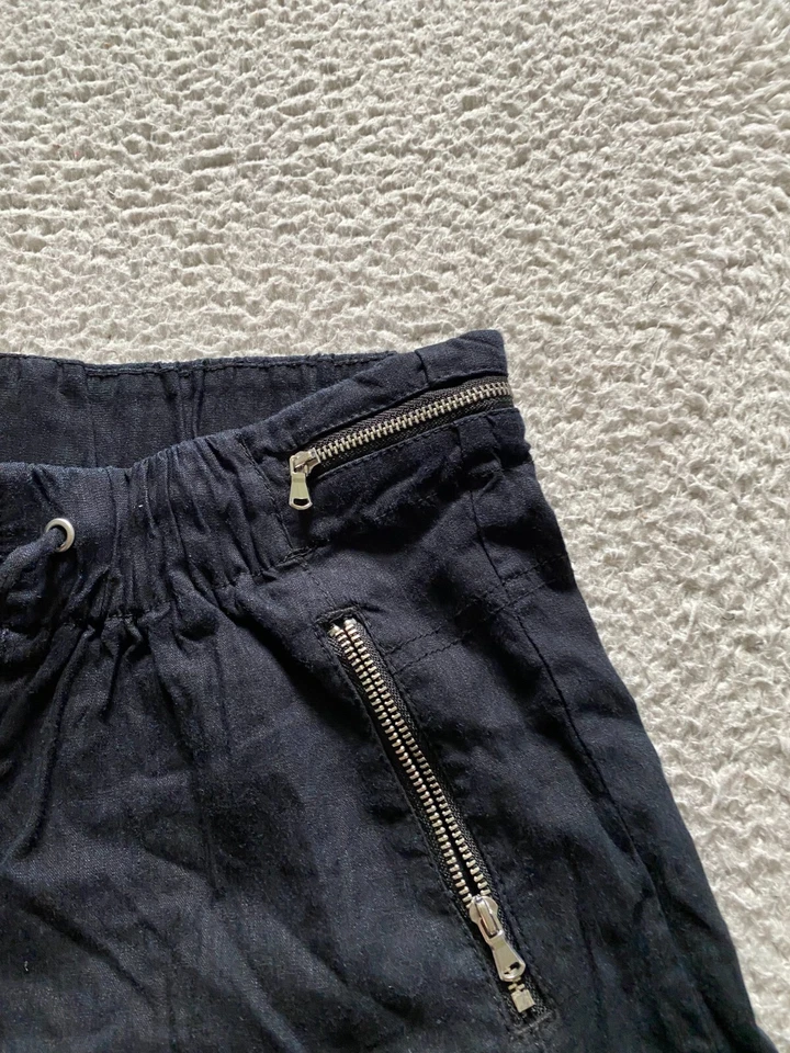 Pantalones cortos International Concepts para mujer mezcla de lino con cordón negros - S (28 x 4,5) Foto 3 de 4