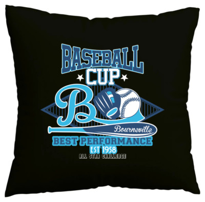 Kissenbezug BASEBALL CUP BEST PERFORMANCE ALL STAR CHALLENGE BASE Schwarz 600656