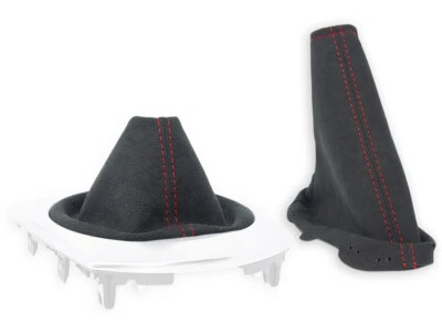 POUR MAZDA MX5 ND SOUFFLET LEVIER DE VITESSE et FREIN ALCANTARA COUTURES ROUGE