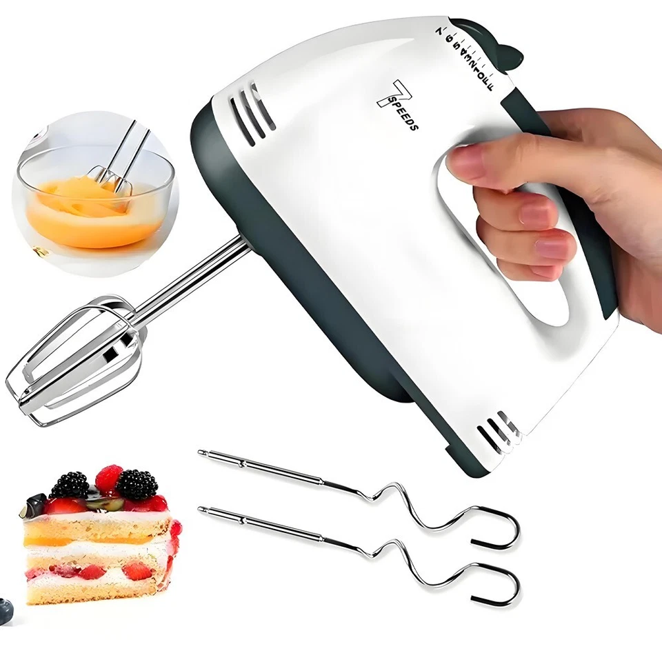 Batidor eléctrico batidor de mano - VonShef crema batidora de alimentos para hornear, 5 velocidades - 300 W Foto 2 de 4