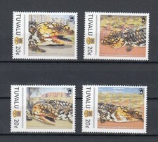 TIMBRE STAMP 4 ILES TUVALU Y&T#1518A-D LEZARD LIZARD NEUF**/MNH-MINT 2011 ~D93