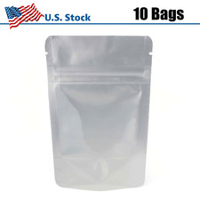 3" x 5" Small Reclosable Smell Proof Zip Lock Bag - 10 Pack Clear-Silver 