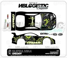 Toyota Supra Custom WaterSlide Decal for hot wheels 1/64 Scale b2