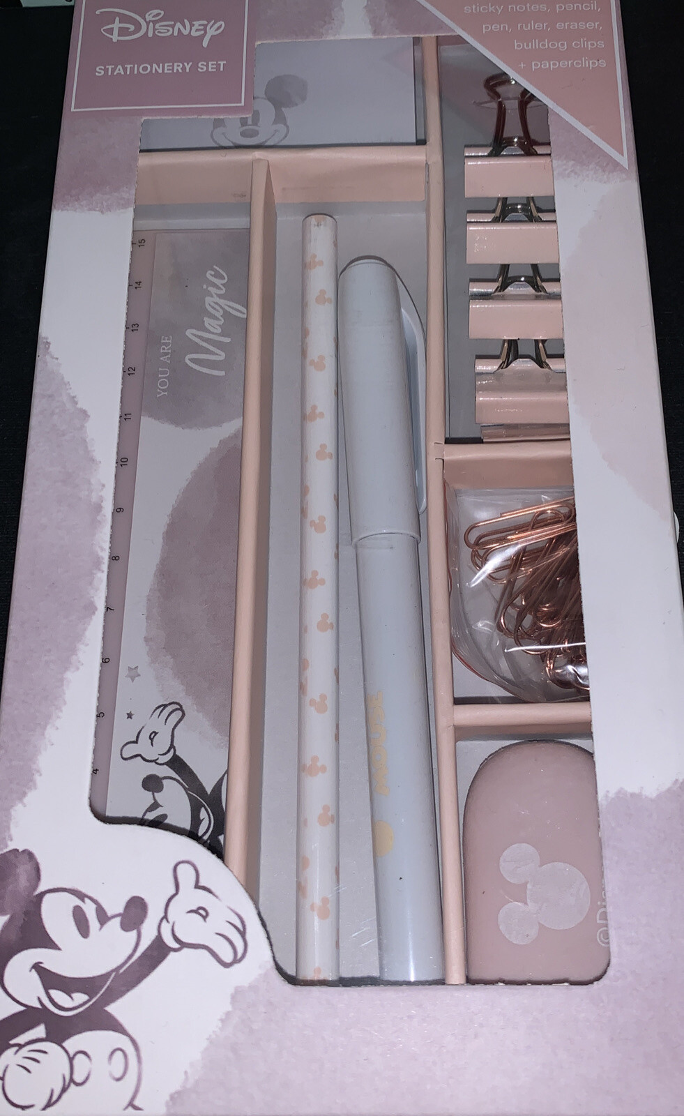 Disney Mickey Mouse Stationery Set - pen pencil ruler eraser sticky notes